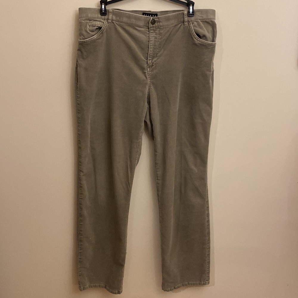 Tribal Stretch Gray 5 Pocket Corduroy Pants Size 12